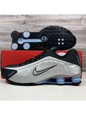 Nike Shox Sneakers in Silver, Black & Light Blue